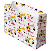 Weihnachtsbagger Große Geschenktüte (Rückseite Schrägansicht)