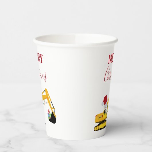 Weihnachtsbagger Pappbecher (Links)