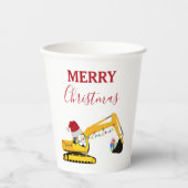 Weihnachtsbagger Pappbecher (Vorderseite)