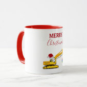 Weihnachtsbagger Tasse (Vorderseite Links)
