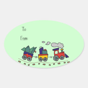 Weihnachtsbahnbegleitheft Ovaler Aufkleber