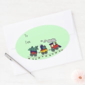 Weihnachtsbahnbegleitheft Ovaler Aufkleber (Umschlag)