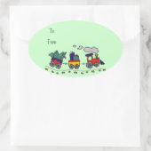 Weihnachtsbahnbegleitheft Ovaler Aufkleber (Tasche)