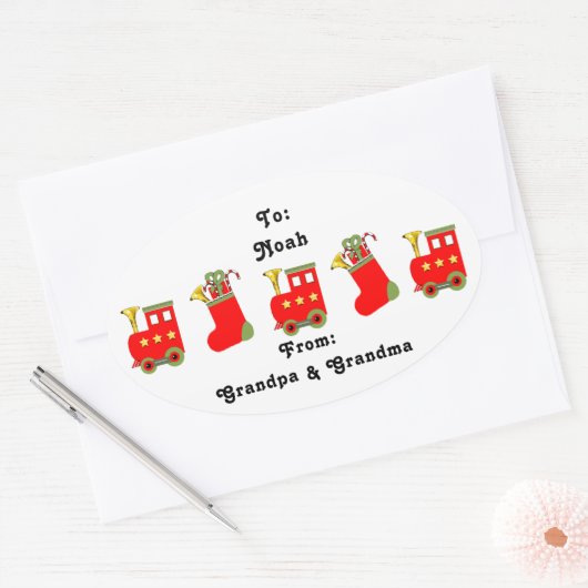 Weihnachtsbahnbegleitheft Ovaler Aufkleber (Umschlag)