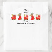 Weihnachtsbahnbegleitheft Ovaler Aufkleber (Tasche)