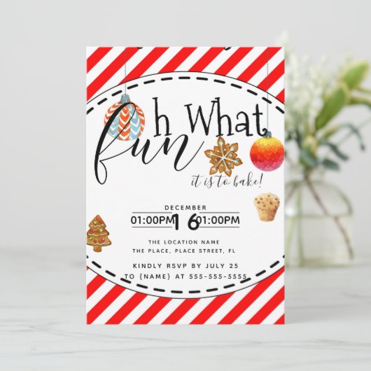 Weihnachtsbake off fundraiser event cookie Party Einladung (Stehend Vorderseite)