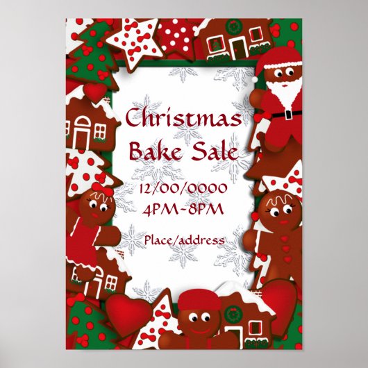 Weihnachtsbake Sale Gingerbrot Poster (Vorne)