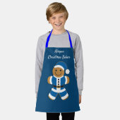 Weihnachtsbaker Name Blue Santa Gingerbrot Mann Schürze (Getragen)