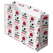 Weihnachtsball-Ball Sportfußball Individuelle Name Große Geschenktüte (Rückseite Schrägansicht)