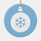 Weihnachtsball Blauer Keramik Ornament (Vorne)