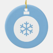Weihnachtsball Blauer Keramik Ornament (Hinten)