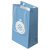 Weihnachtsball Blue-Geschenktasche Kleine Geschenktüte (Rückseite Schrägansicht)