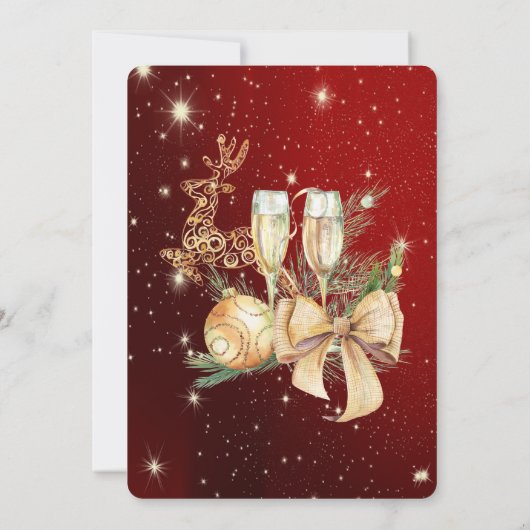 Weihnachtsball, Bow, Reindeer Weihnachtsgebäck Par Einladung (Rückseite)