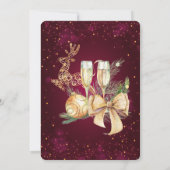 Weihnachtsball, Bow, Rentier, Party aus Weinglas Einladung (Rückseite)