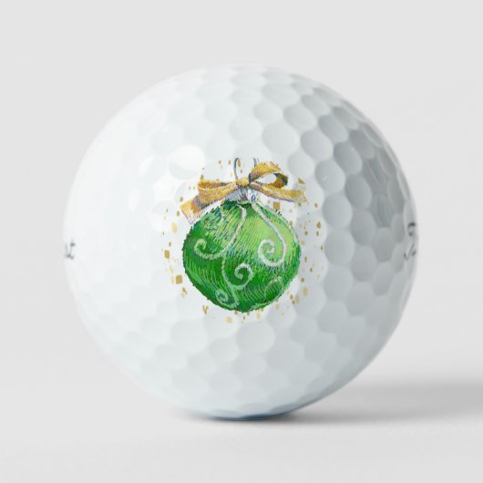 Weihnachtsball Dekoration/Aqua + Gold/Golfbälle Golfball (Vorderseite)