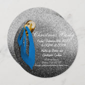 Weihnachtsball Feiertag Silber Einladung (Vorne/Hinten)