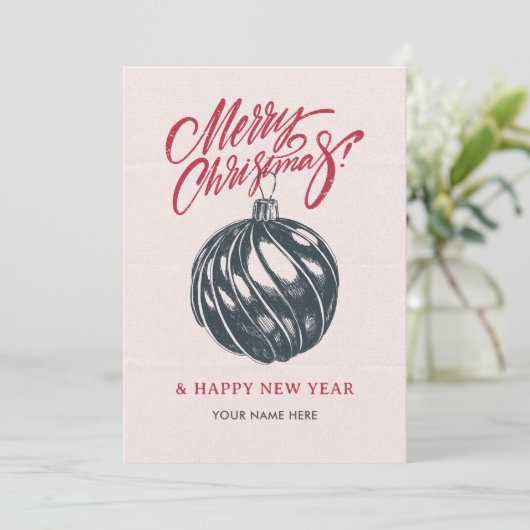 Weihnachtsball Feiertagskarte (Stehend Vorderseite)