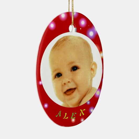 Weihnachtsball-Foto Keramikornament (Rechts)