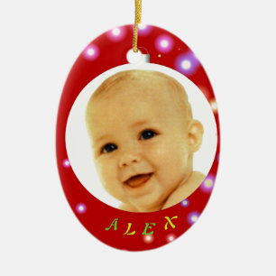 Weihnachtsball-Foto Keramikornament