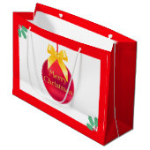 Weihnachtsball Große Geschenktüte (Vorderseite Schrägansicht)