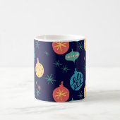 Weihnachtsball Grün Gelb Vintag Kaffeetasse (Mittel)