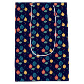 Weihnachtsball Grün Gelb Vintag Mittlere Geschenktüte (Rückseite)