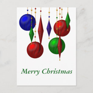 Weihnachtsball im weißen Hintergrund Feiertagspostkarte