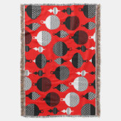 Weihnachtsball in Rot und Schwarz Retro Decke (Vorderseite Vertikal)