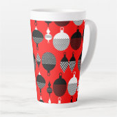 Weihnachtsball in Rot und Schwarz Retro Milchtasse (Rechte Ecke)