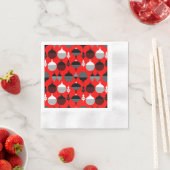 Weihnachtsball in Rot und Schwarz Retro Serviette (Beispiel)