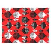 Weihnachtsball in Rot und Schwarz Retro Tischdecke (Vorderseite (Horizontal))