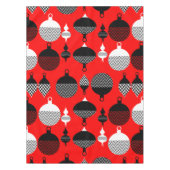 Weihnachtsball in Rot und Schwarz Retro Tischdecke (Vorderseite)