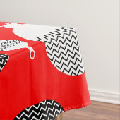 Weihnachtsball in Rot und Schwarz Retro Tischdecke (Beispiel)