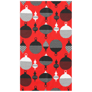 Weihnachtsball in Rot und Schwarz Retro Tischdecke