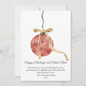 Weihnachtsball in Wasserfarbe Feiertagskarte (Vorderseite)