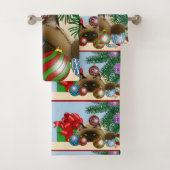 Weihnachtsball-Katze Badhandtuch Set (Insitu)