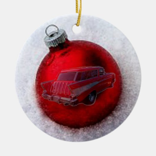 Weihnachtsball Keramik Ornament (Vorne)