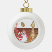 Weihnachtsball-Keramik, Snowman Keramik B Keramik Kugel-Ornament (Vorderseite)