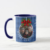 Weihnachtsball Ornament Foto Blue Buffalo Kariert Tasse (Links)