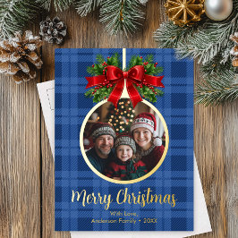 Weihnachtsball Ornament Foto Buffalo Kariert Folien Feiertagspostkarte