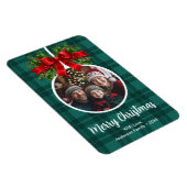Weihnachtsball Ornament Foto Green Buffalo Kariert Magnet (Rechte Seite)