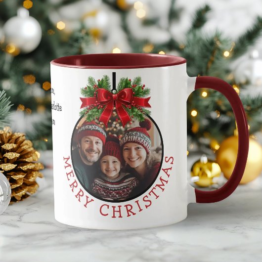 Weihnachtsball Ornament Foto White Tasse
