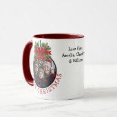 Weihnachtsball Ornament Foto White Tasse (Vorderseite Links)