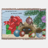 Weihnachtsball-Ornament-Katze Decke (Vorderseite)