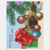 Weihnachtsball-Ornament-Katze Fleecedecke (Vorderseite)