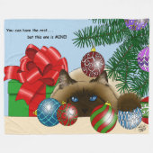 Weihnachtsball-Ornament-Katze Fleecedecke (Vorderseite (Horizontal))