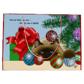 Weihnachtsball-Ornament-Katze Große Geschenktüte (Rückseite)