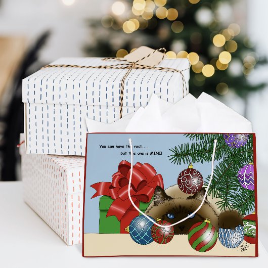 Weihnachtsball-Ornament-Katze Große Geschenktüte