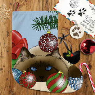 Weihnachtsball-Ornament-Katze Großer Weihnachtsstrumpf