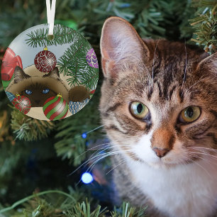 Weihnachtsball-Ornament-Katze Ornament Aus Glas